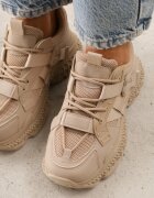 marquiiz Sneakers chunky pe platformă texturată cu emblemă în formă de inimă Chylera Bej închis