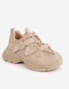 marquiiz Sneakers chunky pe platformă texturată cu emblemă în formă de inimă Chylera Bej închis