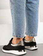 mellisa Sneakersi Negri cu perforații și inserții metalice Sesovienna