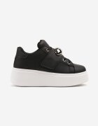 mellisa Sneakerși Negri pe Platformă cu Aplicație Metalică Welveria