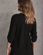 melya by melody Bluză Neagră cu nasturi din țesătură Plumeti Jorale
