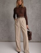 melya by melody Bluză transparentă din dantelă cu guler tip tunică și model geometric Joliena Maro