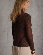 melya by melody Bluză transparentă din dantelă cu guler tip tunică și model geometric Joliena Maro