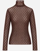 melya by melody Bluză transparentă din dantelă cu guler tip tunică și model geometric Joliena Maro