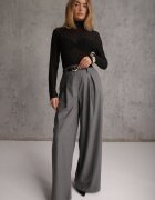 melya by melody Bluză transparentă din dantelă cu guler tip tunică și model geometric Joliena Neagră