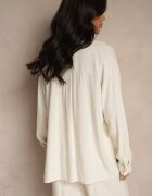 melya by melody Cămașă Alb-Bej Boho din Vâscoză și In cu Broderie Decorativă Arliena