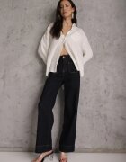 melya by melody Cămașă Albă din Viscoză cu Amestec de In din Material Structural Sewrita