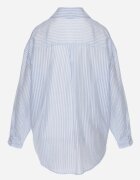 melya by melody Cămașă Albastră Oversize din Tencel cu dungi cu model brodat Tidore