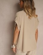 melya by melody Cămașă Bej încheiată cu mânecă scurtă Corania