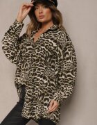 melya by melody Cămașă bej închis Oversize din viscoză cu in Sanalinae