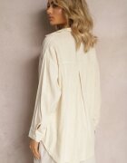 melya by melody Cămașă Bejă Elegantă din bumbac cu model clasic în dungi Lervana