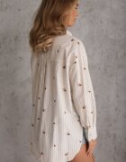 melya by melody Cămașă de vară din bumbac croi oversize decorată cu model brodat Harmomela Bej