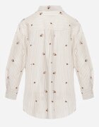 melya by melody Cămașă de vară din bumbac croi oversize decorată cu model brodat Harmomela Bej