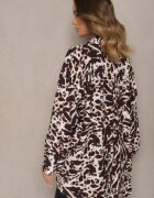 melya by melody Cămașă Maro din Vascoză și In cu Model Abstract Emariline