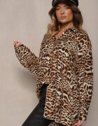 melya by melody Cămașă Maro Oversize din Vâscoză cu In Sanalinae