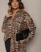 melya by melody Cămașă Maro Oversize din Vâscoză cu In Sanalinae