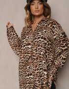 melya by melody Cămașă Maro Oversize din Vâscoză cu In Sanalinae