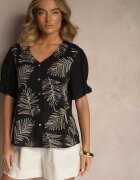melya by melody Cămașă Neagră din bumbac Decorată cu broderie și cu fir argintiu Wilaravia