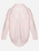 melya by melody Cămașă Roz Oversize din Tencel în Dungi cu Model Brodat Tidore