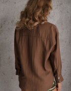 melya by melody Cămașă Supradimensionată Maro din Viscoză și In cu nasturi de mărimi diferite Drenrya