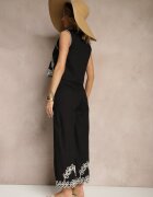 melya by melody Compleu Negru de Bumbac cu Broderie Decorativă Vestă și Pantaloni Sesoviela
