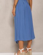 melya by melody Fustă Cloș Albastră Maxi cu Elastic în Talie și cu Buzunare Kendrani