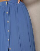 melya by melody Fustă Cloș Albastră Maxi cu Elastic în Talie și cu Buzunare Kendrani