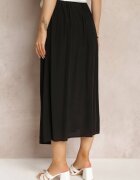 melya by melody Fustă Maxi Cloș Neagră cu elastic în talie și buzunare Kendrani