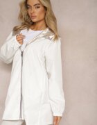melya by melody Geacă Albă Metalică Reversibilă cu Glugă Amsera
