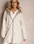melya by melody Geacă bej deschis metalică reversibilă cu glugă Amsera