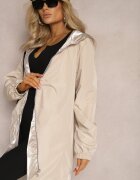 melya by melody Geacă Bej Metalică Reversibilă cu Glugă Amsera