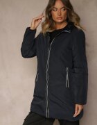melya by melody Geacă bleumarin reversibilă cu glugă și cusături matlasate Alirrise