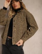 melya by melody Geacă-cămașă de blugi Maro cu imprimeu leopard Cesida