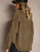 melya by melody Geacă-cămașă de blugi Maro cu imprimeu leopard Cesida