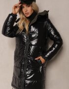 melya by melody Geacă de iarnă reversibilă negru-verde cu matlasare și glugă Valrinna