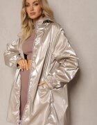 melya by melody Geacă de tranziție reversibilă bej cu glugă și croială lejeră Anahitta