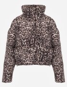 melya by melody Geacă Maro cu imprimeu leopard Matlasată Scurtă cu elastic Ivilda