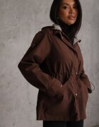 melya by melody Geacă Parka de tranziție cu glugă decorată cu model în carouri Isadorina Maro