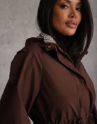 melya by melody Geacă Parka de tranziție cu glugă decorată cu model în carouri Isadorina Maro