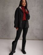 melya by melody Geacă Parka de tranziție cu glugă decorată cu model în carouri Isadorina Neagră
