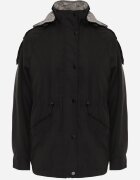 melya by melody Geacă Parka de tranziție cu glugă decorată cu model în carouri Isadorina Neagră