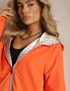 melya by melody Geacă portocalie metalică reversibilă cu glugă Amsera