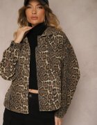 melya by melody Geacă tip cămașă de blugi Maro Leopard Cesira