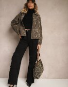 melya by melody Geacă tip cămașă de blugi Maro Leopard Cesira