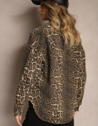 melya by melody Geacă tip cămașă de blugi Maro Leopard Cesira