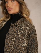 melya by melody Geacă tip cămașă de blugi Maro Leopard Cesira
