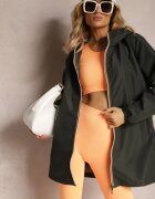 melya by melody Jachetă de vânt Verde închis cu buzunare cu fermoar și glugă Caradsa