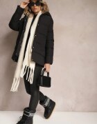 melya by melody Jachetă Neagră Matlasată cu buzunare laterale și glugă nedetașabilă Teoga