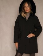 melya by melody Jachetă Parka Neagră Reversibilă cu Blană și Glugă Alerisse
