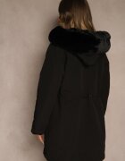melya by melody Jachetă Parka Neagră Reversibilă cu Blană și Glugă Alerisse